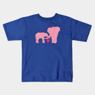 Elephants Love Heart Kids T-Shirt